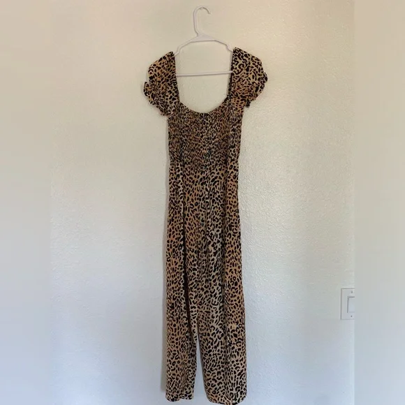 Faithfull The Brand Della Leopard Print Jumpsuit XS/2 - Picture 12 of 12